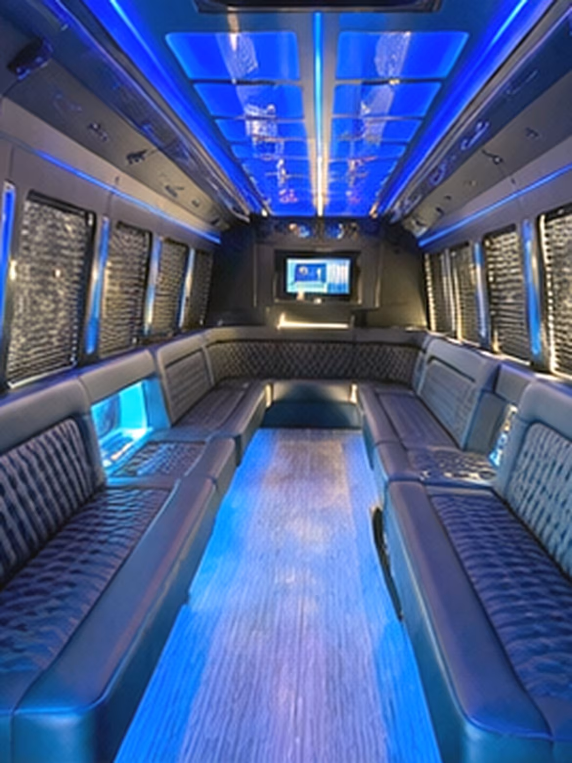 Lincoln Bachelor & Bachelorette Transportation party bus interior
