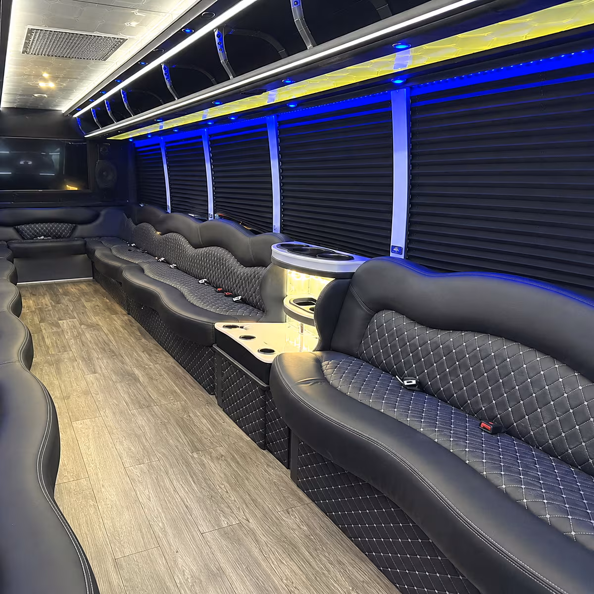 Lincoln Private Event Transportation party bus interior