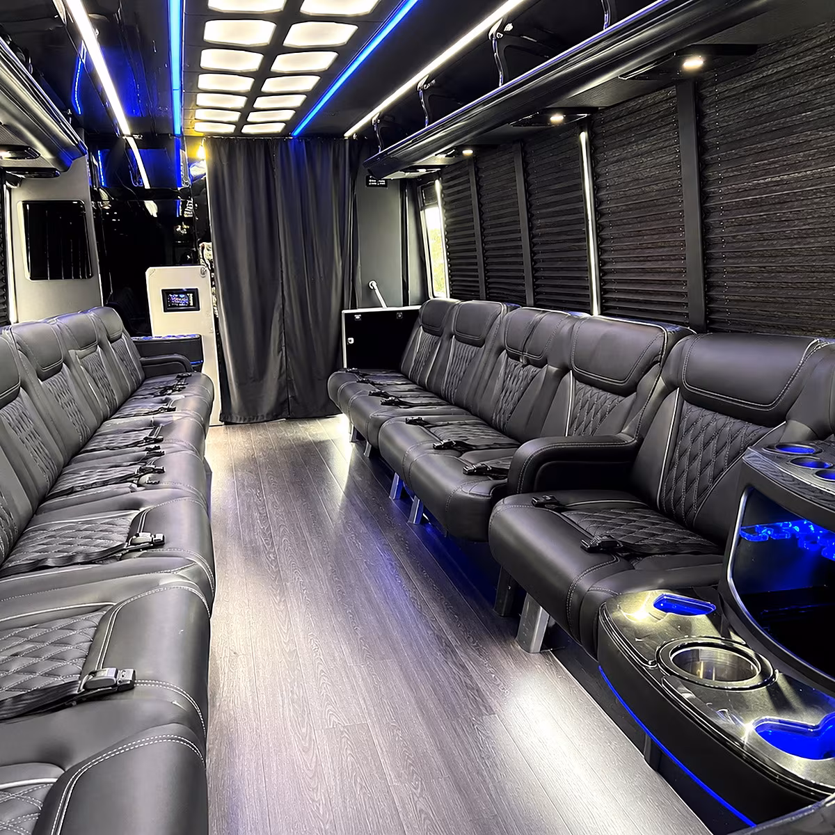 Lincoln Wedding Transportation party bus interior