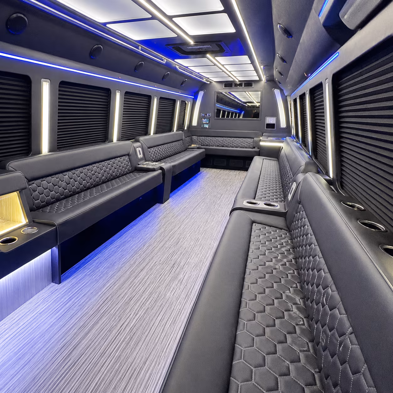 Lincoln Wedding Transportation party bus interior